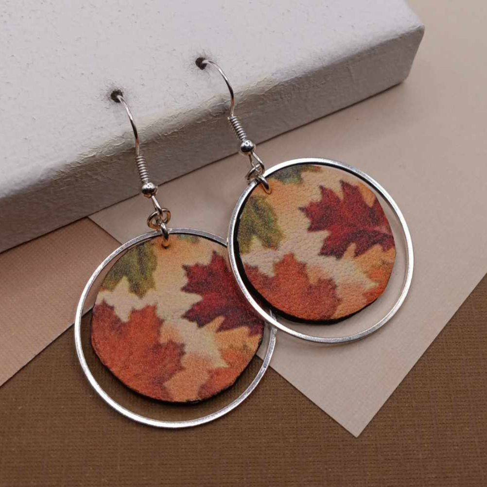 Faux Leather Leaves Hoop Fall Earrings – Staci Lynn's Jewelry