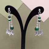 Green Tigers Eye Scottie Mullet Earrings