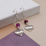 Fushia Tigers Eye Music Earrings