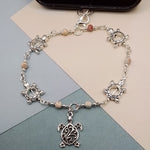 New! Blue Water Imperial Jasper Turtle Phone Strap