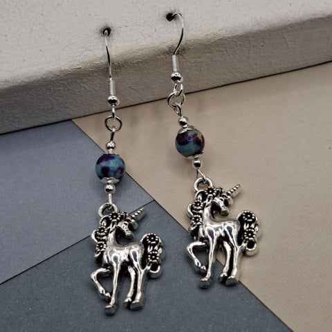 Imperial Jasper Unicorn Earrings