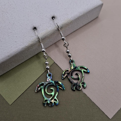 Abalone Turtle Earrings