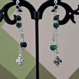 Green Tigers Eye Celtic Cross Set