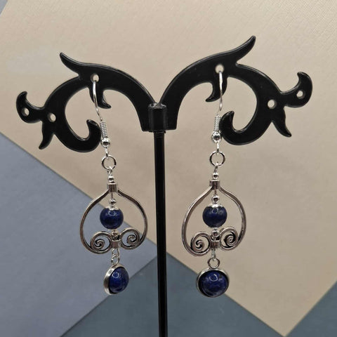 Lapis Filigree Hoop Earrings