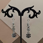 Silver Plated Flower Dangle Earrings
