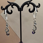 Purple Jasper Kokopeli Sterling Hoop Earrings