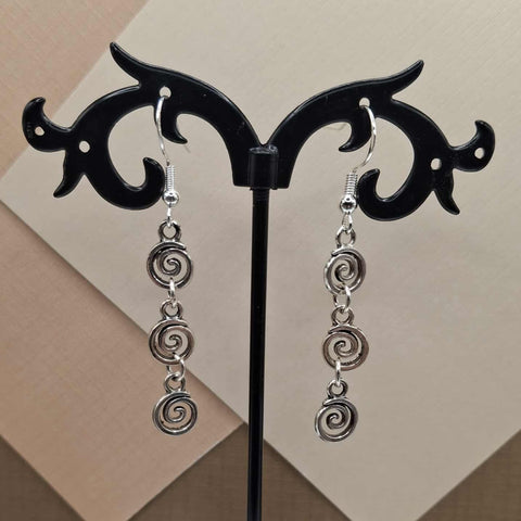 Silver Plated Swirl Dangle Earrings