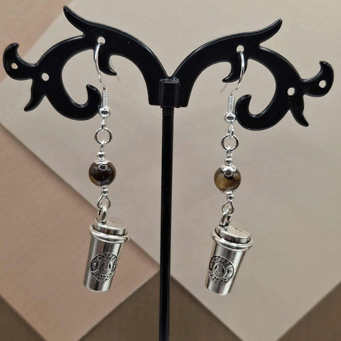 Pietersite Coffee Cup Earrings
