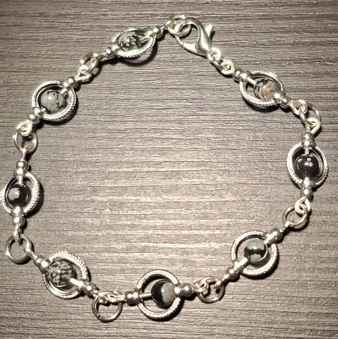 Snowflake Obsidian Bracelet Set