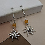 Yellow Agate Sun Earrings