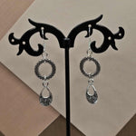 Silver Plated Pendant Hoop Earrings