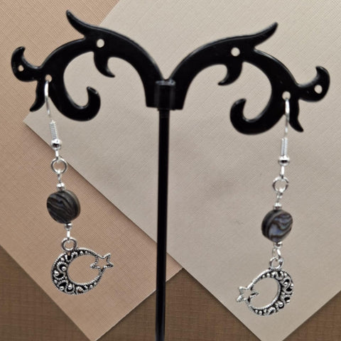 Abalone Moon/Star Earrings
