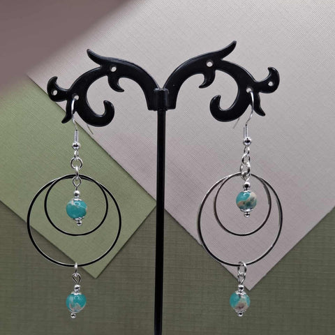 Sediment Imperial Jasper Double Hoop Earrings