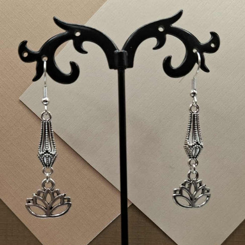 Silver Plated Lotus Earrings