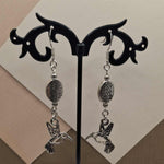 Silver Plated Hummingbird Dangle Earrings
