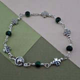 Green Tigers Eye Celtic Cross Set
