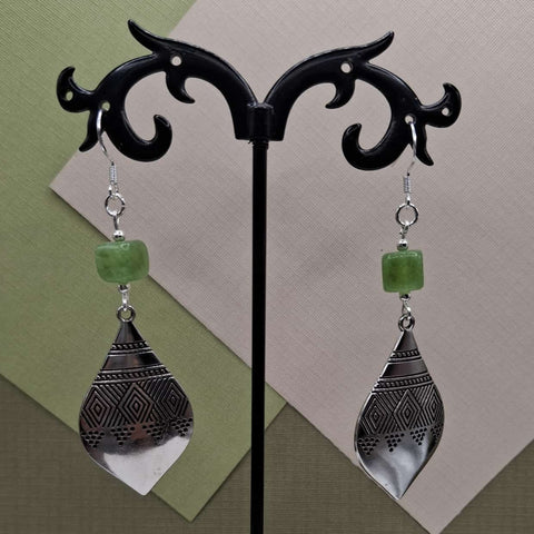 Peridot Teardrop Boho Earrings