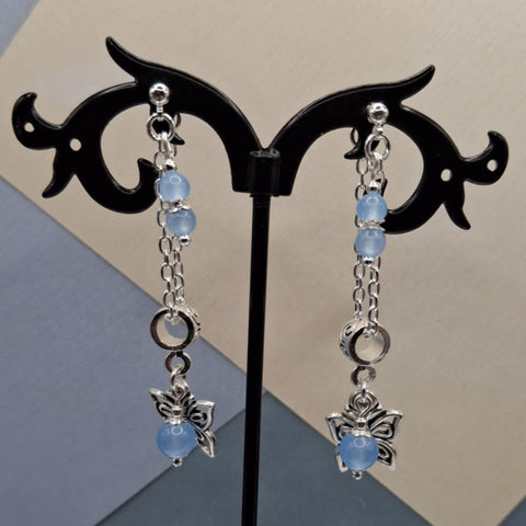 Blue Chalcedony Butterfly Mullet 2.0 Earrings