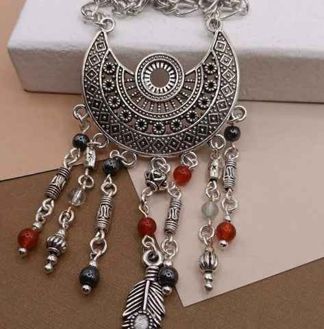 Hematite & Carnelian Boho Necklace