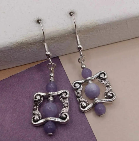 Angelite Square Earrings