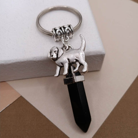 Onyx Beagle Keychain