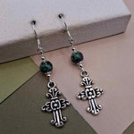 Zoisite Cross Earrings