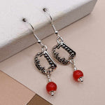 Red Jade Vampire Teeth Halloween Earrings