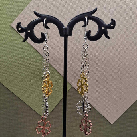 Tricolor Shamrock Earrings