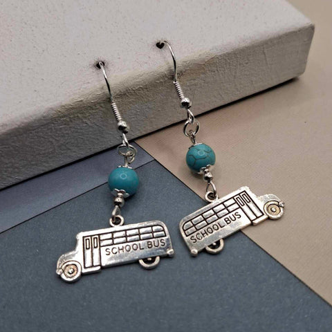 Blue Turquoise Bus Earrings