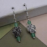 Green Aventurine Shamrock Earrings