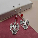 Red Jade Gargoyle Halloween Earrings