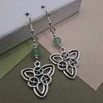 Green Aventurine Celtic Earrings