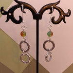 Peacock Agate Double Hoop Earrings