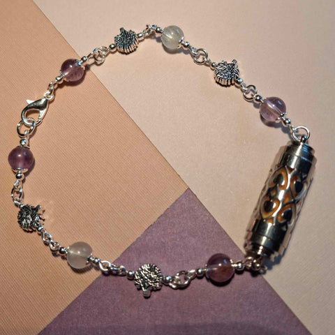 Fluorite Aromatherapy Heart Bracelet