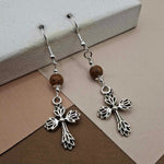 Picture Jasper Cross Earrings