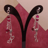 Fushia Tigers Eye Double Heart Mullet 2.0 Earrings
