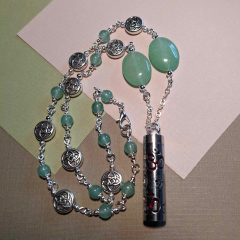 Green Aventurine Aromatherapy Ohm Necklace