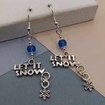 Blue Agate Let it Snow Holiday Earrings