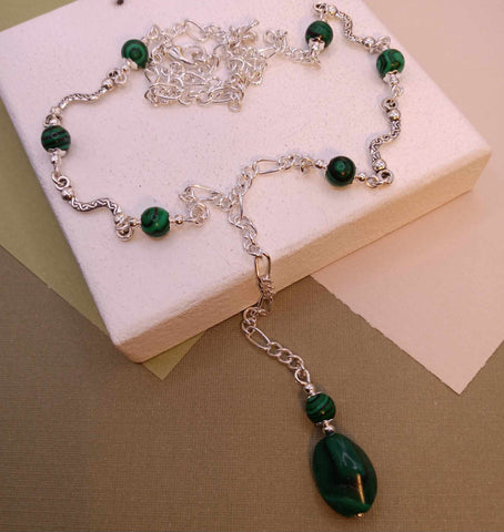 Malachite Y Necklace