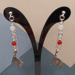 Red Jade & Chalcedony Patriotic Flag Mullet 2.0 Earrings