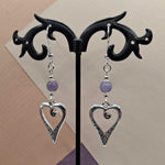 Angelite Long Heart Earrings