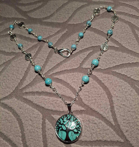 Turquoise Tree of Life Pendant Necklace