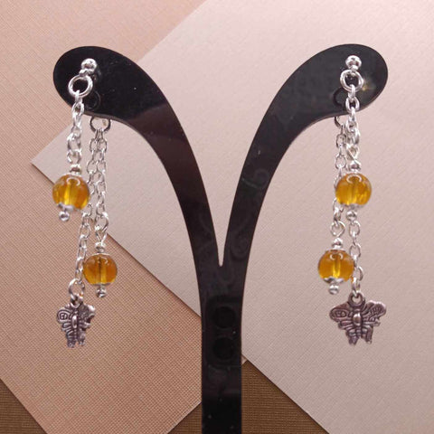 Amber Butterfly Mullet Earrings for St Judes