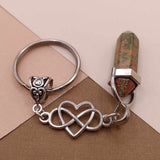 Unakite Infinity Heart Keychain