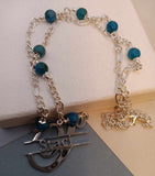 Teal Tigers Eye Name ID Necklace