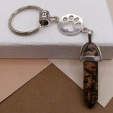 Rhodonite Paw Print Keychain