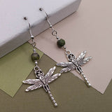 Chrysoprase Dragonfly Earrings