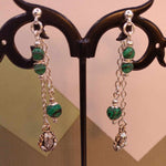 Malachite Frog Mullet Earrings