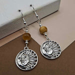 Butterscotch Tigers Eye Moon/Sun Earrings