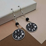 Onyx Moon Phases Earrings